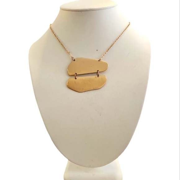 Double irregular rectangle pendant necklace - Picture 1 of 4